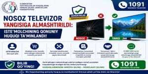 Nosoz televizor yangisiga almashtirib berildi