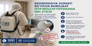 Dezinfeksiya xizmati bo'yicha murojaat iste'molchi foydasiga hal etildi