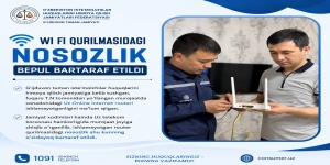 WI FI qurilmasidagi nosozlik jamiyat xodimlari aralashuvi bilan bepul bartaraf etildi