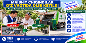 Maishiy chiqindilar o‘z vaqtida olib ketildi