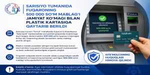  FUQARONING 500 MING SO‘M MABLAG‘I QAYTARILISHI TA’MINLANDI