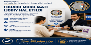 Tikuv mashinasi uchun to‘langan pul qaytarildi